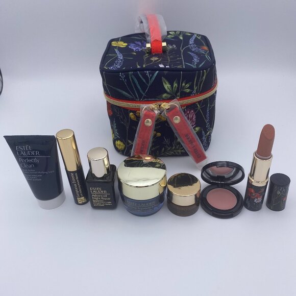 Estee Lauder Beauty gift set- 7pc, Floral Black Bag - Picture 2 of 16